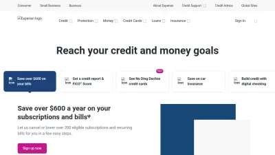 Screenshot of Experian.com