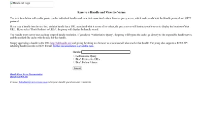 Screenshot of Hdl.handle.net