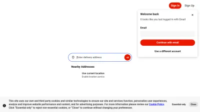 Screenshot preview of doordash.com