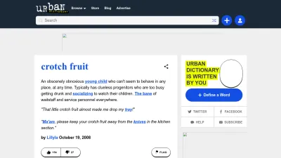 Screenshot of Urbandictionary.com