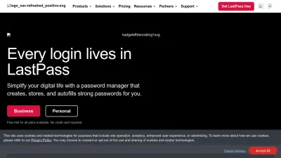 Screenshot of Lastpass.com
