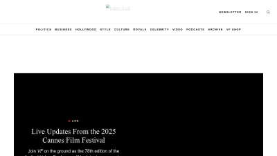 Screenshot preview of vanityfair.com