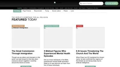 Screenshot of Patheos.com