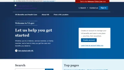 Screenshot of Va.gov