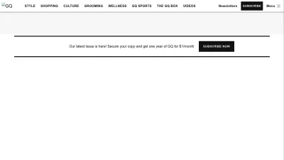 Screenshot preview of gq.com