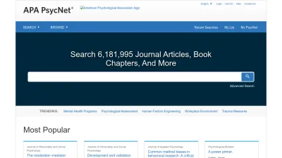 Screenshot of Psycnet.apa.org