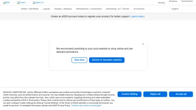 Screenshot preview of asus.com