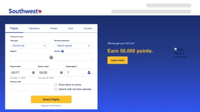 Screenshot preview of southwest.com