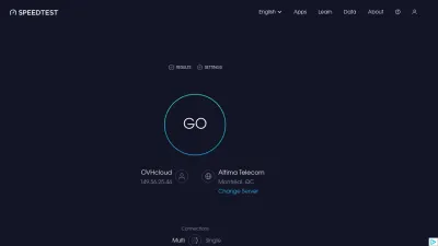 Screenshot preview of speedtest.net