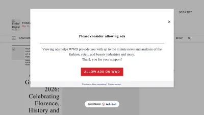 Screenshot preview of wwd.com