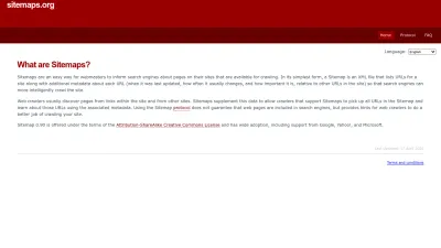 Screenshot of Sitemaps.org