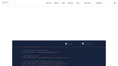 Screenshot preview of jsdelivr.com