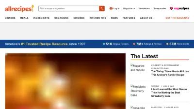Screenshot preview of allrecipes.com