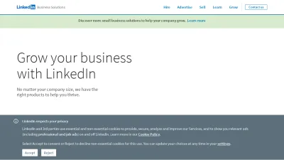 Screenshot preview of business.linkedin.com