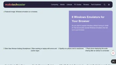 Screenshot preview of maketecheasier.com