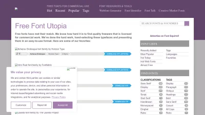 Screenshot preview of fontsquirrel.com