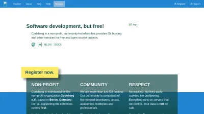 Screenshot of Codeberg.org