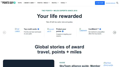 Screenshot preview of thepointsguy.com