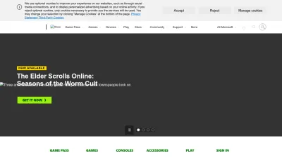 Screenshot preview of xbox.com