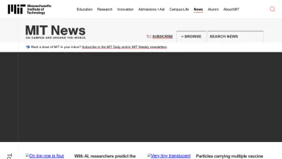Screenshot of News.mit.edu