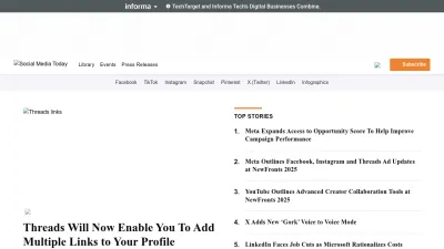 Screenshot preview of socialmediatoday.com