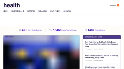 Screenshot preview of health.com