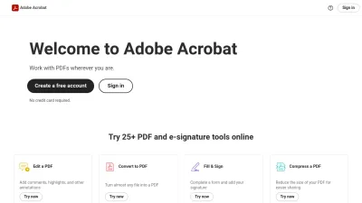 Screenshot preview of acrobat.adobe.com