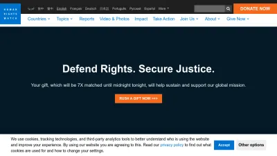 Screenshot preview of hrw.org