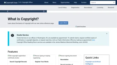 Screenshot preview of copyright.gov