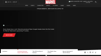Screenshot preview of marvel.com