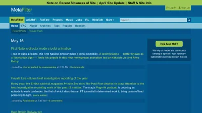 Screenshot preview of metafilter.com