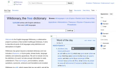 Screenshot preview of en.wiktionary.org