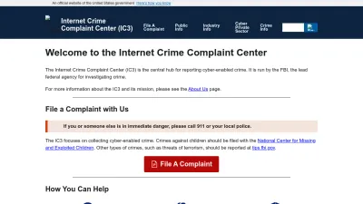 Screenshot preview of ic3.gov