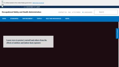 Screenshot of Osha.gov