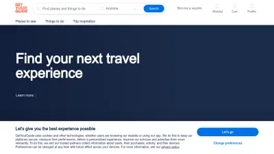 Screenshot preview of getyourguide.com