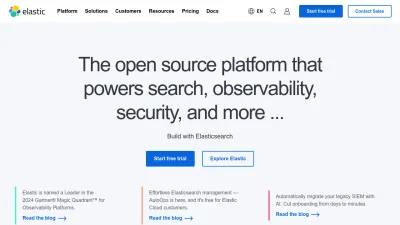 Screenshot preview of elastic.co