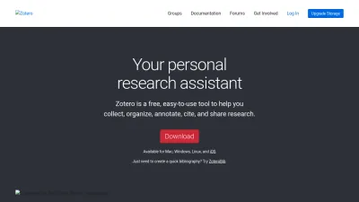 Screenshot preview of zotero.org