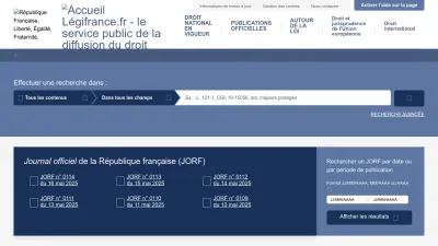 Screenshot preview of legifrance.gouv.fr
