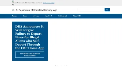 Screenshot preview of dhs.gov