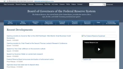 Screenshot of Federalreserve.gov