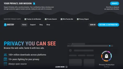 Screenshot of Ghostery.com