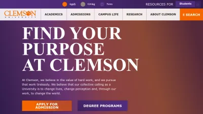 Screenshot preview of clemson.edu