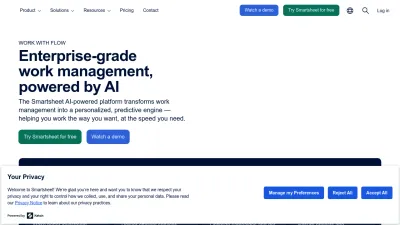 Screenshot of Smartsheet.com