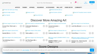 Screenshot preview of threadless.com