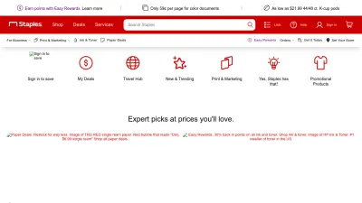 Screenshot preview of staples.com