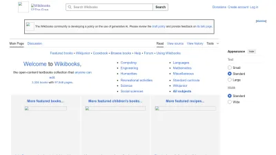 Screenshot of En.wikibooks.org