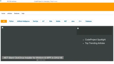 Screenshot of Codeproject.com