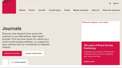 Screenshot of Royalsocietypublishing.org