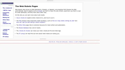 Screenshot of Robotstxt.org