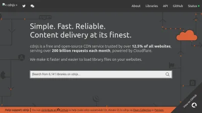 Screenshot preview of cdnjs.com